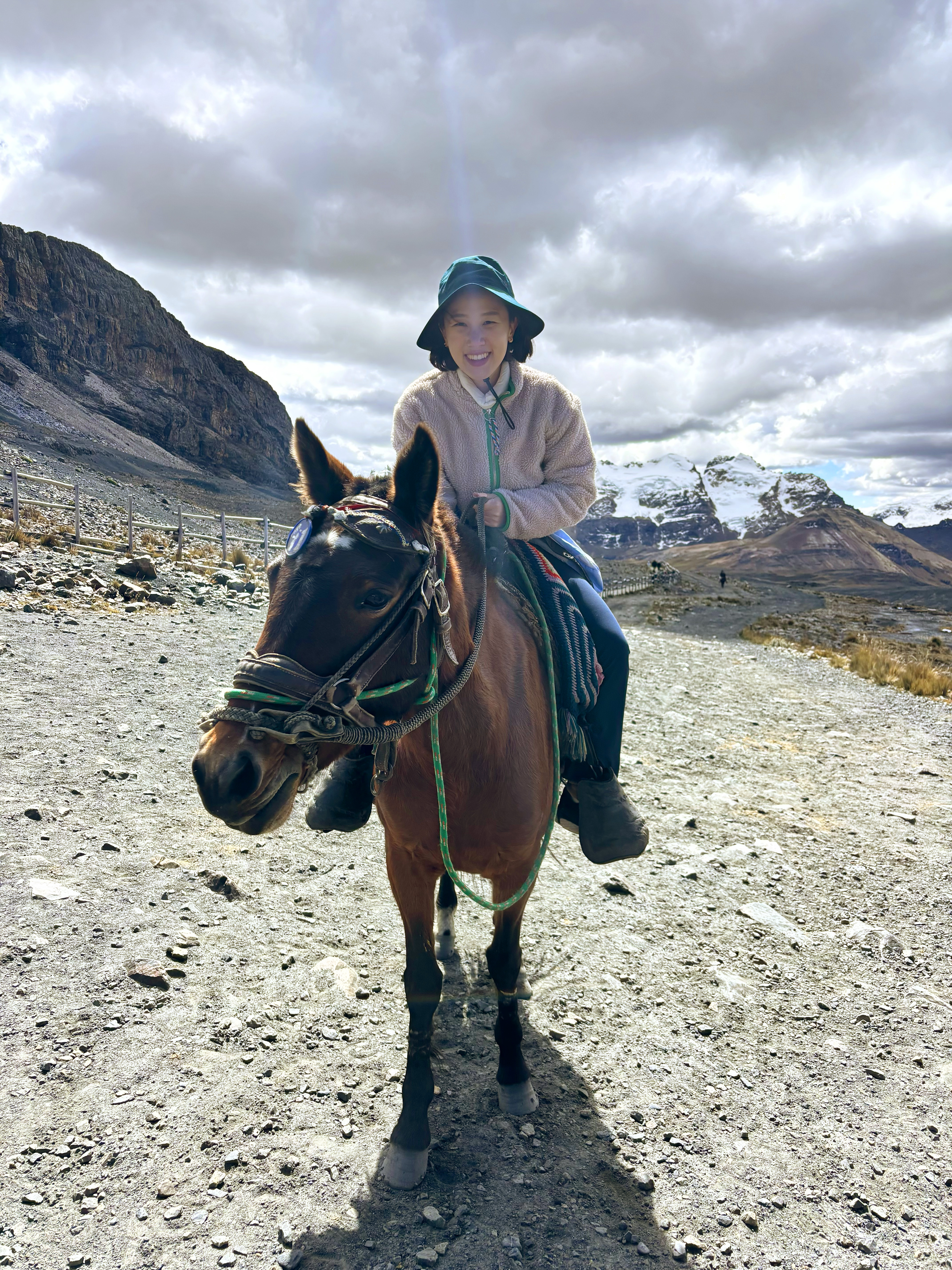 Riding a horse in the Peruvian Andes